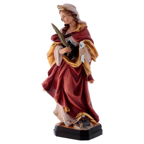 Saint Apollonia with tong painted wood statue 3