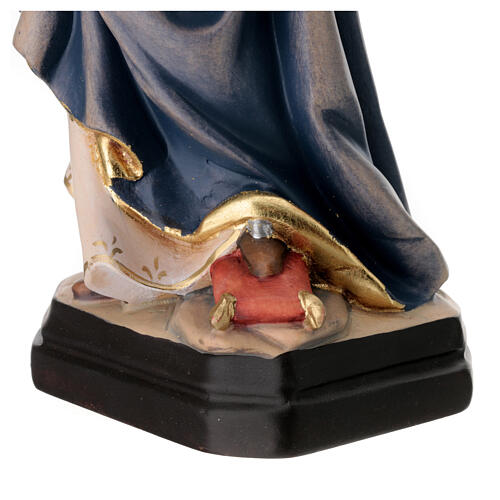 Statua di Santa Ottilia in legno dipinto ramo e calice 8