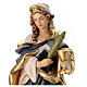 Statua di Santa Ottilia in legno dipinto ramo e calice s2