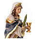 Statua di Santa Ottilia in legno dipinto ramo e calice s4