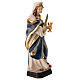 Statua di Santa Ottilia in legno dipinto ramo e calice s5