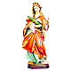Saint Ursula with red dress and green palm in painted wood, Val Gardena s1