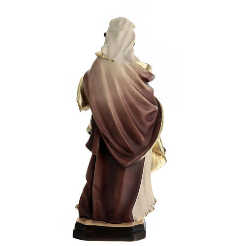 Statue de Sainte Agnès bois robe avec nuances 7