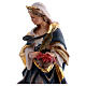 Santa Dorotea de madera pintada con vestido azul y flores rojas s4