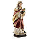 Saint Veronica with red dress and white flowers in painted wood, Val Gardena s4