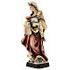 Saint Dorothea with flowers painted wood statue, Val Gardena s3