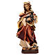 Statue of Mary Magdalene in painted wood with red dress and pitcher s1