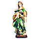 Santa Juliana de madera pintada con vestido verde y demonio encadenado s1