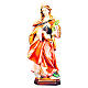 Saint Christina statue in painted wood with yellow and white flower s1