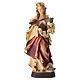 Saint Christina statue in painted wood with yellow and white flower s1