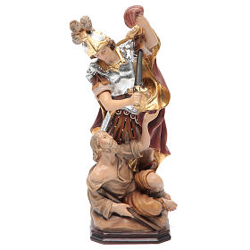 Statua San Martino legno armatura color argento mantello rosso