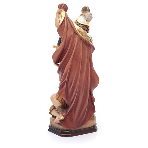 Statua San Martino legno armatura color argento mantello rosso 3