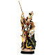 Saint George with the dragon painted wood statue, Val Gardena s1