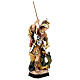 Saint George with the dragon painted wood statue, Val Gardena s5