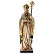 Saint Patrick with clover and green cape in painted wood, Val Gardena s1