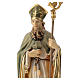 Statue de Saint Patrick en bois peint trèfle et manteau vert s2