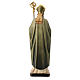 Statue de Saint Patrick en bois peint trèfle et manteau vert s5