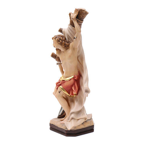Statua di San Sebastiano in legno dipinto della Val Gardena 2