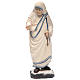 Madre Teresa de Calcuta de madera pintada de la Val Gardena con rosario s1