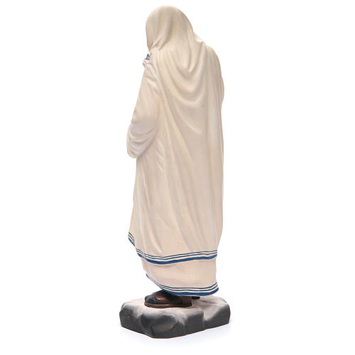 Madre Teresa de Calcutá em madeira pintada Val Gardena terço 3