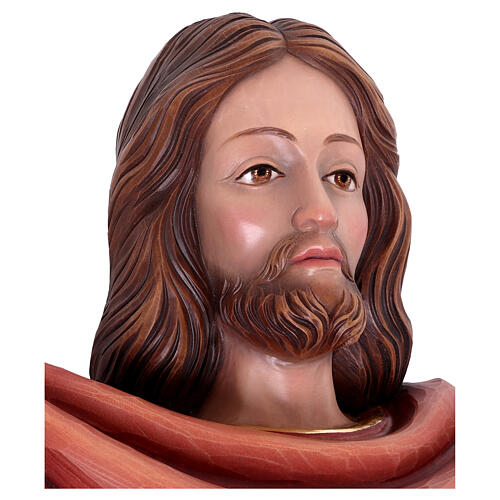 Statue Christ Roi en bois peint de Valgardena 6