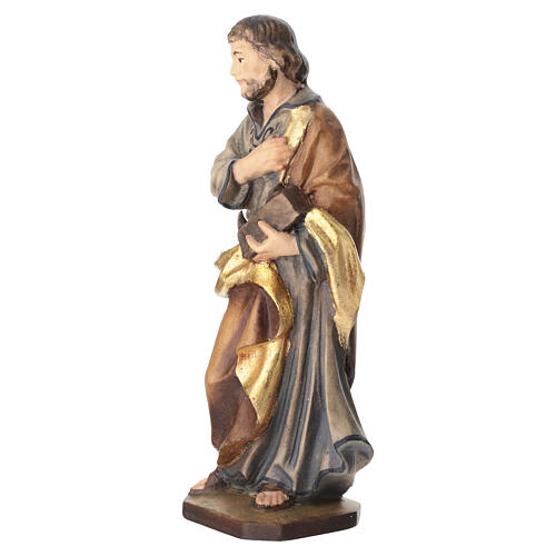 Saint Joseph the Worker painted wood statue, Val Gardena 3