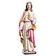 Statua Sacro Cuore di Gesù legno dipinto vestito rosso dorato s1