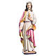 Statua Sacro Cuore di Gesù legno dipinto vestito rosso dorato s2