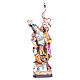 Saint Florian with flag painted wood statue, Val Gardena s1