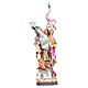 Saint Florian with flag painted wood statue, Val Gardena s2