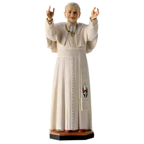 Statue, Papst Johannes Paul II, Holz, koloriert, Grödnertal 1