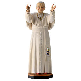 Statua Papa Giovanni Paolo II legno dipinto della Val Gardena