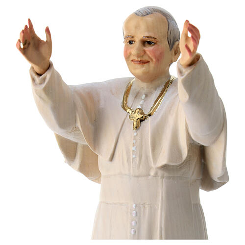 Statua Papa Giovanni Paolo II legno dipinto della Val Gardena 2