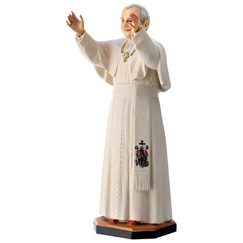 Statua Papa Giovanni Paolo II legno dipinto della Val Gardena 3