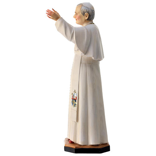 Statua Papa Giovanni Paolo II legno dipinto della Val Gardena 6