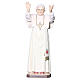 Statue Pape Benoît XVI bois peint croix dorée blanche s1