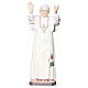 Statue Pape Benoît XVI bois peint croix dorée blanche s2