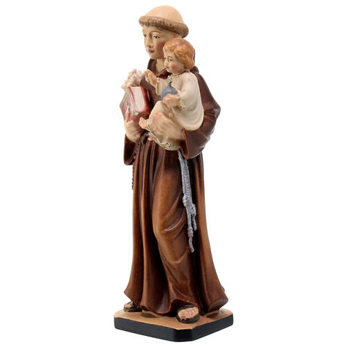 St Antoine de Padoue avec Enfant bois peint Val Gardena 3