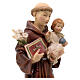 St Antoine de Padoue avec Enfant bois peint Val Gardena s4