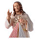 Jezus Miłosierny z drewna malowanego Val Gardena promienie czerwone niebieskie s2