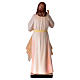 Divine Mercy with blue and red rays painted wood statue, Val Gardena s5
