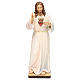 Estatua madera pintada Val Gardena Sagrado Corazón de Jesús vestido blanco s1