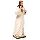 Estatua madera pintada Val Gardena Sagrado Corazón de Jesús vestido blanco s4