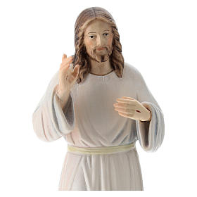 Statue Jésus bénissant bois peint Val Gardena