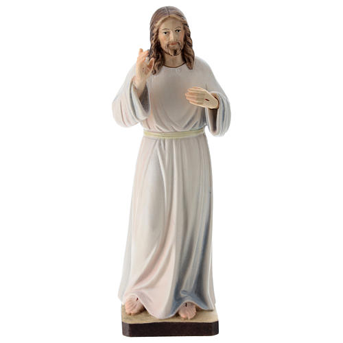 Statue Jésus bénissant bois peint Val Gardena 1