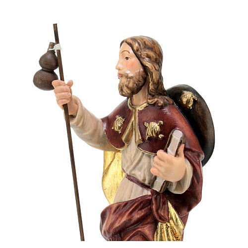 Święty Jakub z drewna malowanego z laską Val Gardena 4