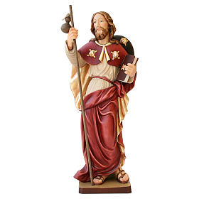 Imagens em Madeira Pintada: São Tiago em madeira pintada com bastão do Val Gardena
