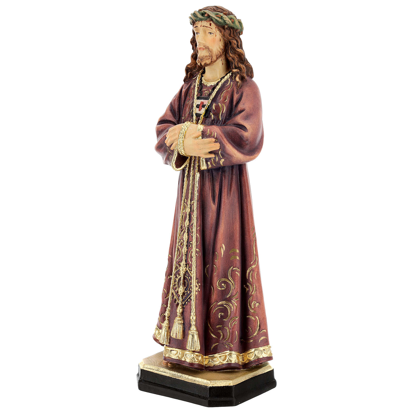 Jesus figurine in coloured Valgardena wood online sales on HOLYART.co.uk