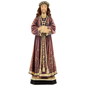 Statua Gesù legno Valgardena colorato