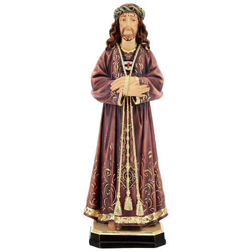 Statua Gesù legno Valgardena colorato 1